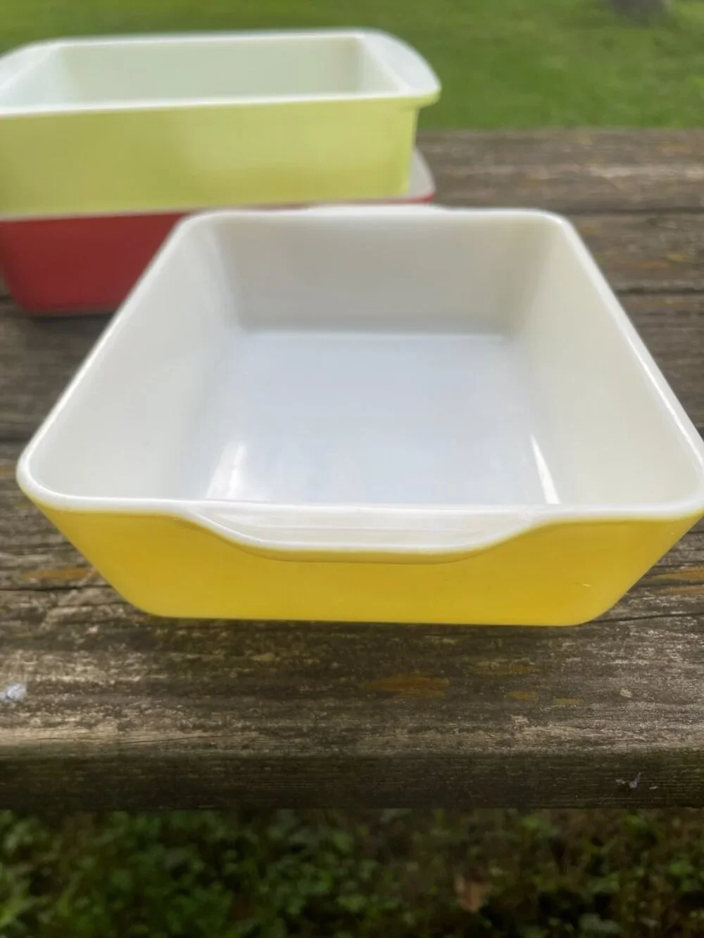 Vintage Pyrex Set of Three Baking Dishes Citrus Colors